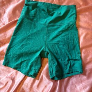 Women's Green High-Waisted Shorts